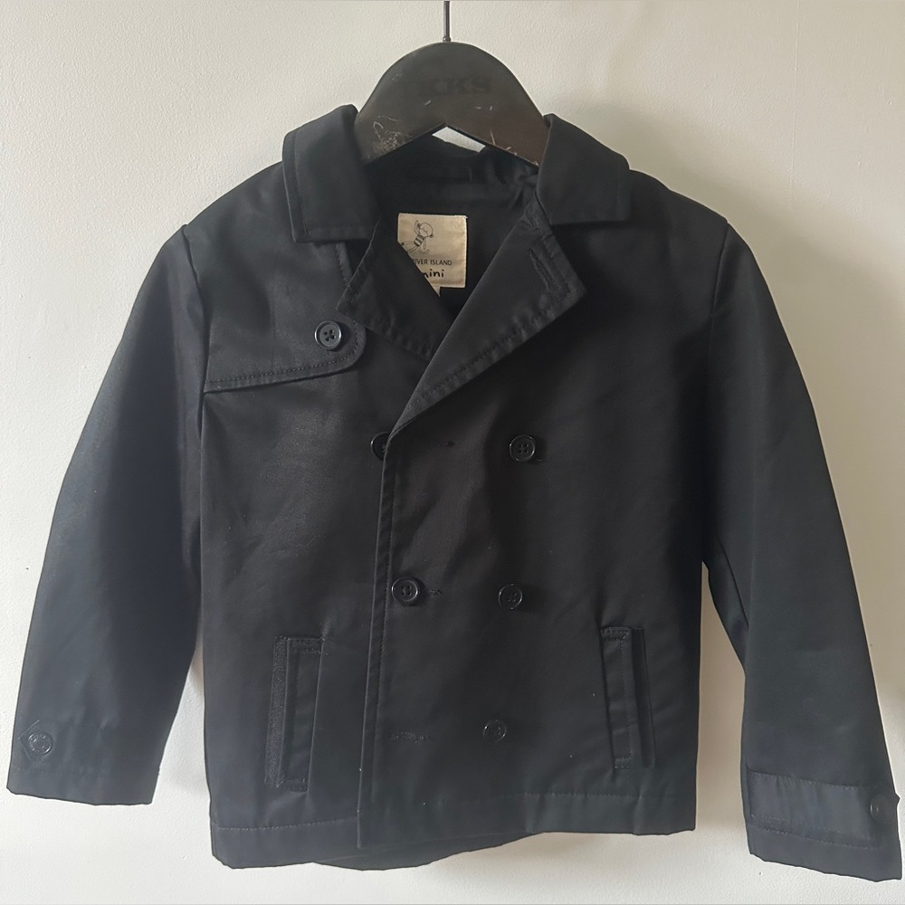 River Island: Classic Black Kids Boys Trench